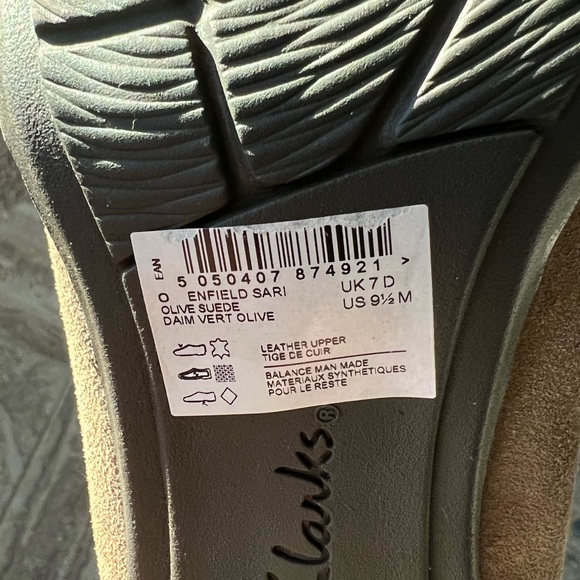 NEW Clarks Enfield Sari Olive Leather Suede Ankle Boots, Size UK 7D, US 9½M - Picture 15 of 16